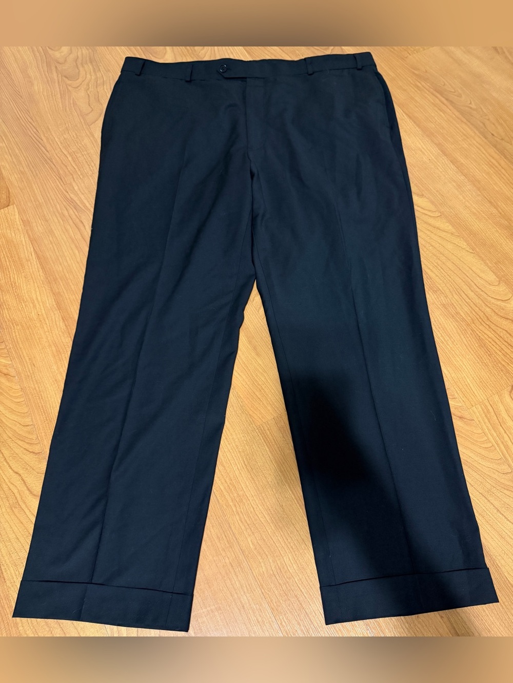 Brooks Brothers Black Madison Fit Flat Front Dress Pants Wool Blend 44 in